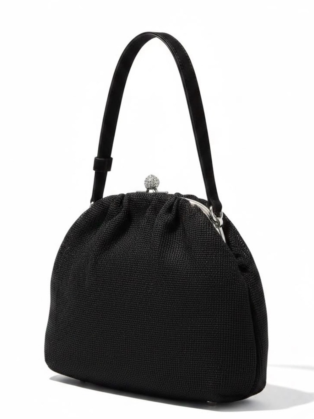 AUTH DOLCE & GABBANA BON TON BLACK MINI RUCHED FORMAL BAG MESH TULLE Like New!